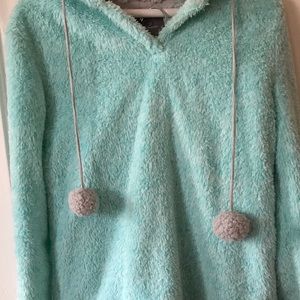 Fuzzy hooded pajama set